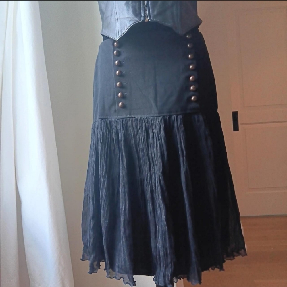 Goth Buttoned Holiday Skirt